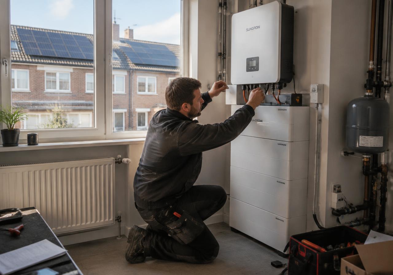 Installatie van een thuisbatterij